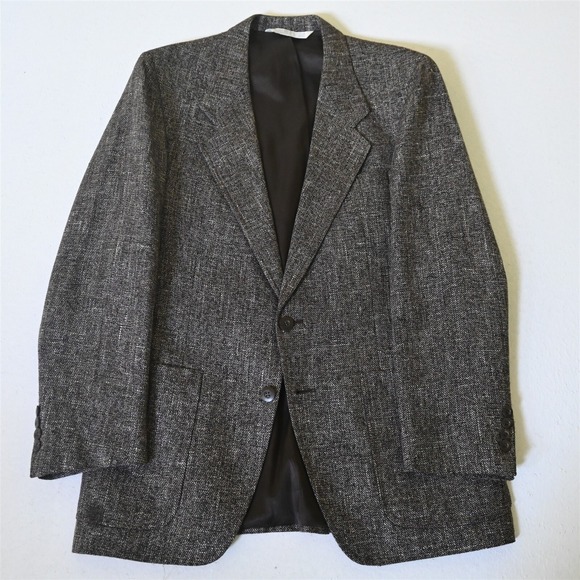 Christian Brooks 38S Brown Blanketweave Tweed Mens Blazer Suit Jacket Sport Coat